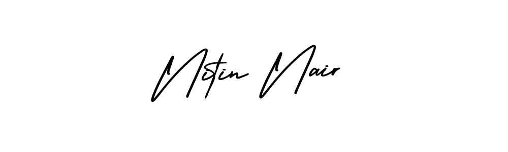 This is the best signature style for the Nitin Nair name. Also you like these signature font (AmerikaSignatureDemo-Regular). Mix name signature. Nitin Nair signature style 3 images and pictures png