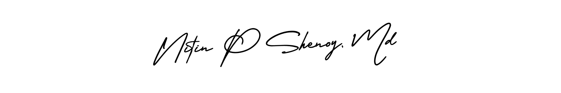 Design your own signature with our free online signature maker. With this signature software, you can create a handwritten (AmerikaSignatureDemo-Regular) signature for name Nitin P Shenoy, Md. Nitin P Shenoy, Md signature style 3 images and pictures png