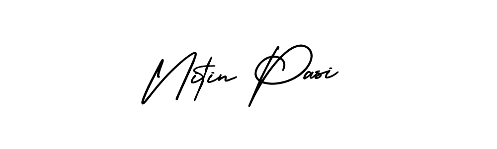 The best way (AmerikaSignatureDemo-Regular) to make a short signature is to pick only two or three words in your name. The name Nitin Pasi include a total of six letters. For converting this name. Nitin Pasi signature style 3 images and pictures png