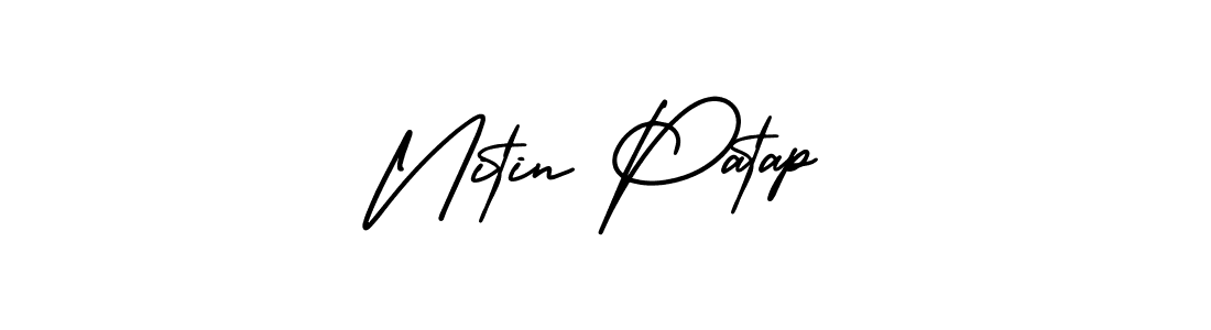 How to make Nitin Patap name signature. Use AmerikaSignatureDemo-Regular style for creating short signs online. This is the latest handwritten sign. Nitin Patap signature style 3 images and pictures png
