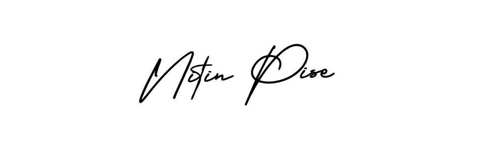 How to Draw Nitin Pise signature style? AmerikaSignatureDemo-Regular is a latest design signature styles for name Nitin Pise. Nitin Pise signature style 3 images and pictures png