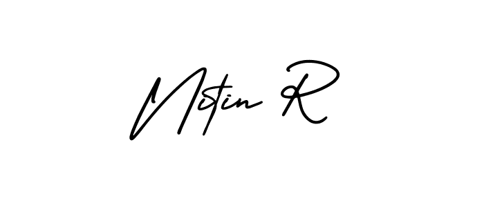Make a beautiful signature design for name Nitin R. Use this online signature maker to create a handwritten signature for free. Nitin R signature style 3 images and pictures png
