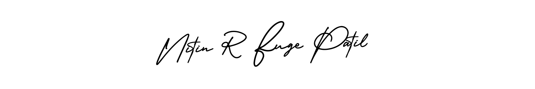 You should practise on your own different ways (AmerikaSignatureDemo-Regular) to write your name (Nitin R Fuge Patil) in signature. don't let someone else do it for you. Nitin R Fuge Patil signature style 3 images and pictures png