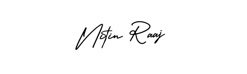 You should practise on your own different ways (AmerikaSignatureDemo-Regular) to write your name (Nitin Raaj) in signature. don't let someone else do it for you. Nitin Raaj signature style 3 images and pictures png