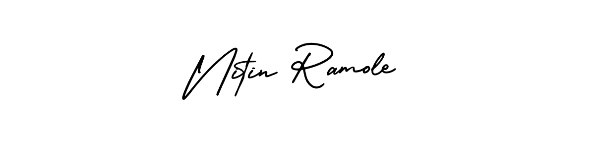 How to Draw Nitin Ramole signature style? AmerikaSignatureDemo-Regular is a latest design signature styles for name Nitin Ramole. Nitin Ramole signature style 3 images and pictures png