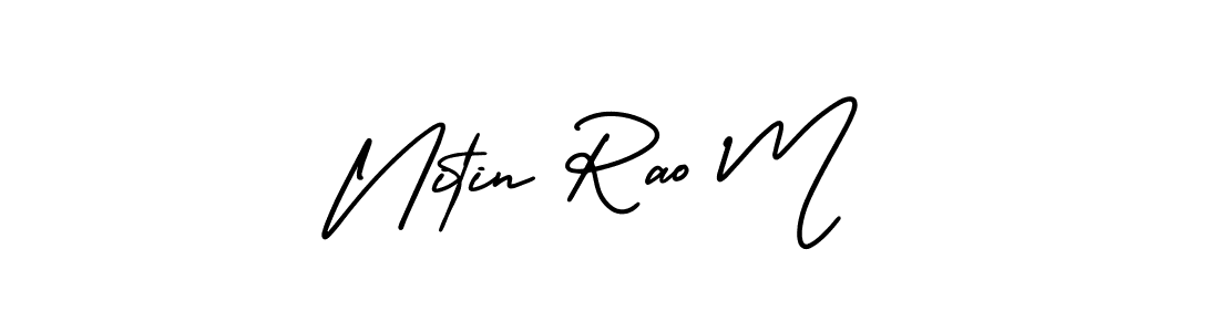 Nitin Rao M stylish signature style. Best Handwritten Sign (AmerikaSignatureDemo-Regular) for my name. Handwritten Signature Collection Ideas for my name Nitin Rao M. Nitin Rao M signature style 3 images and pictures png