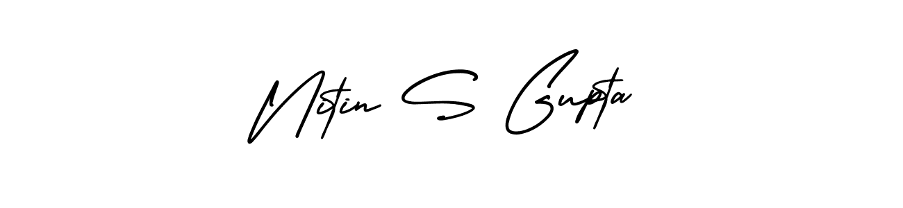 How to make Nitin S Gupta name signature. Use AmerikaSignatureDemo-Regular style for creating short signs online. This is the latest handwritten sign. Nitin S Gupta signature style 3 images and pictures png