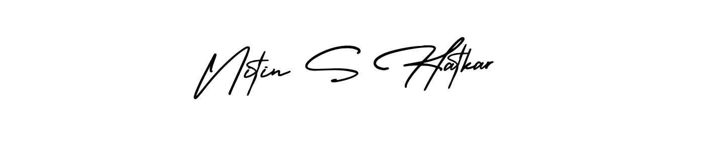 Design your own signature with our free online signature maker. With this signature software, you can create a handwritten (AmerikaSignatureDemo-Regular) signature for name Nitin S Hatkar. Nitin S Hatkar signature style 3 images and pictures png