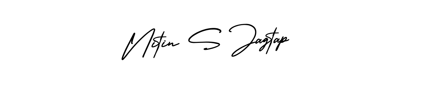 How to make Nitin S Jagtap name signature. Use AmerikaSignatureDemo-Regular style for creating short signs online. This is the latest handwritten sign. Nitin S Jagtap signature style 3 images and pictures png