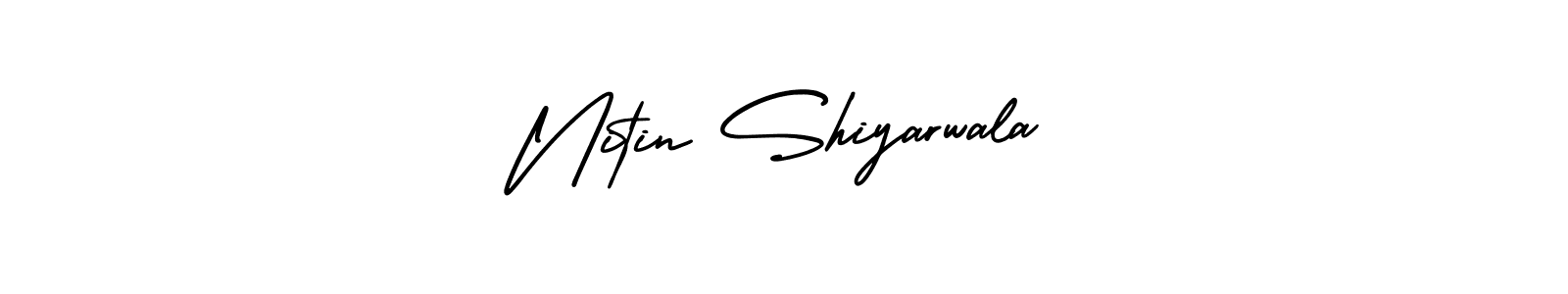 This is the best signature style for the Nitin Shiyarwala name. Also you like these signature font (AmerikaSignatureDemo-Regular). Mix name signature. Nitin Shiyarwala signature style 3 images and pictures png