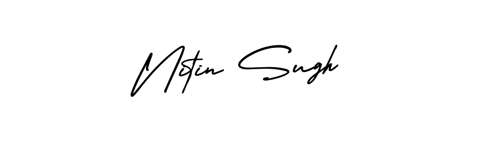 This is the best signature style for the Nitin Sugh name. Also you like these signature font (AmerikaSignatureDemo-Regular). Mix name signature. Nitin Sugh signature style 3 images and pictures png