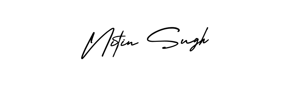 This is the best signature style for the Nitin Sugh name. Also you like these signature font (AmerikaSignatureDemo-Regular). Mix name signature. Nitin Sugh signature style 3 images and pictures png