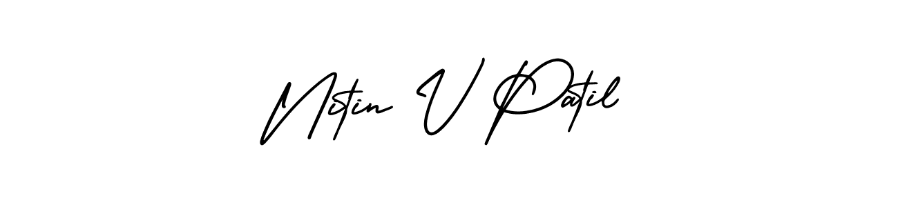Make a short Nitin V Patil signature style. Manage your documents anywhere anytime using AmerikaSignatureDemo-Regular. Create and add eSignatures, submit forms, share and send files easily. Nitin V Patil signature style 3 images and pictures png