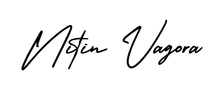 A dynamic signature style for Nitin Vagora using AmerikaSignatureDemo-Regular script. Designed to look authentic, handwritten, and professional. Nitin Vagora signature style 3 images and pictures png