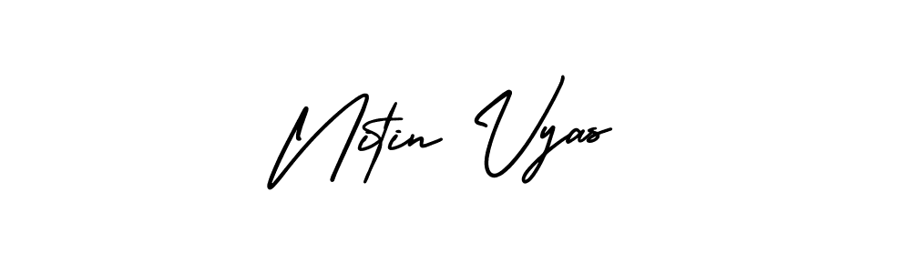 The best way (AmerikaSignatureDemo-Regular) to make a short signature is to pick only two or three words in your name. The name Nitin Vyas include a total of six letters. For converting this name. Nitin Vyas signature style 3 images and pictures png