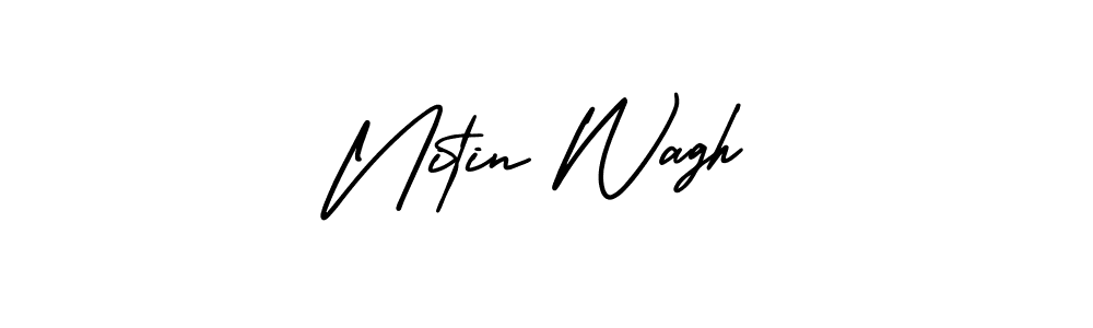 How to Draw Nitin Wagh signature style? AmerikaSignatureDemo-Regular is a latest design signature styles for name Nitin Wagh. Nitin Wagh signature style 3 images and pictures png