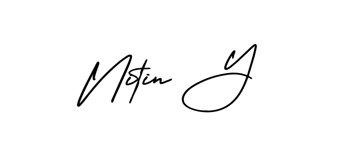 AmerikaSignatureDemo-Regular is a professional signature style that is perfect for those who want to add a touch of class to their signature. It is also a great choice for those who want to make their signature more unique. Get Nitin Y name to fancy signature for free. Nitin Y signature style 3 images and pictures png