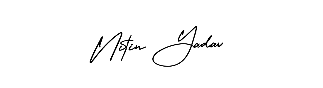 The best way (AmerikaSignatureDemo-Regular) to make a short signature is to pick only two or three words in your name. The name Nitin Yadav include a total of six letters. For converting this name. Nitin Yadav signature style 3 images and pictures png