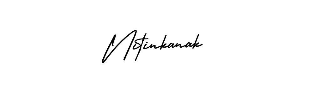 How to make Nitinkanak name signature. Use AmerikaSignatureDemo-Regular style for creating short signs online. This is the latest handwritten sign. Nitinkanak signature style 3 images and pictures png