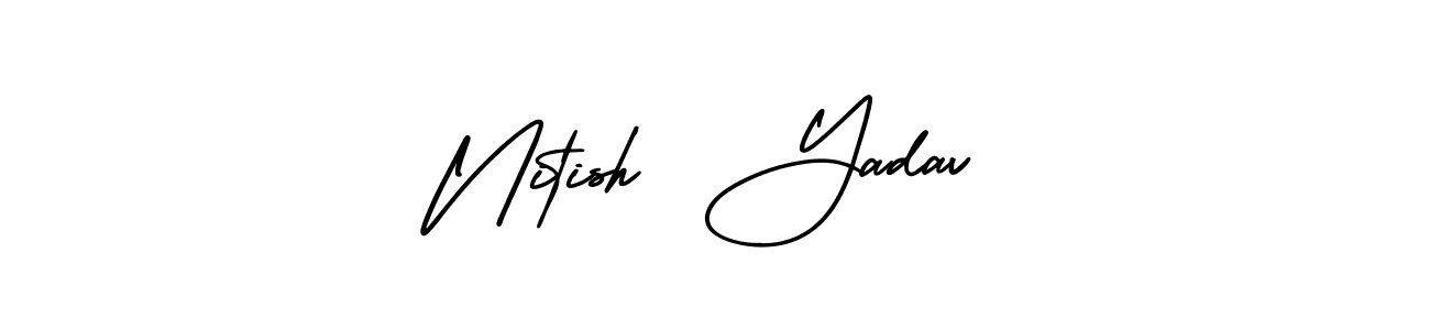 This is the best signature style for the Nitish  Yadav name. Also you like these signature font (AmerikaSignatureDemo-Regular). Mix name signature. Nitish  Yadav signature style 3 images and pictures png