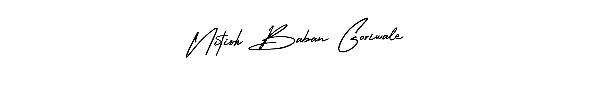 How to make Nitish Baban Goriwale signature? AmerikaSignatureDemo-Regular is a professional autograph style. Create handwritten signature for Nitish Baban Goriwale name. Nitish Baban Goriwale signature style 3 images and pictures png