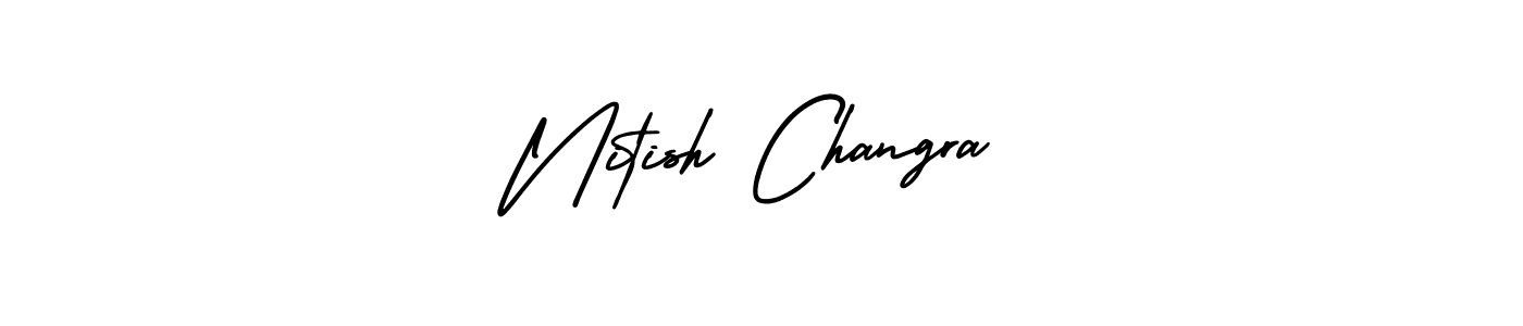 How to Draw Nitish Changra signature style? AmerikaSignatureDemo-Regular is a latest design signature styles for name Nitish Changra. Nitish Changra signature style 3 images and pictures png