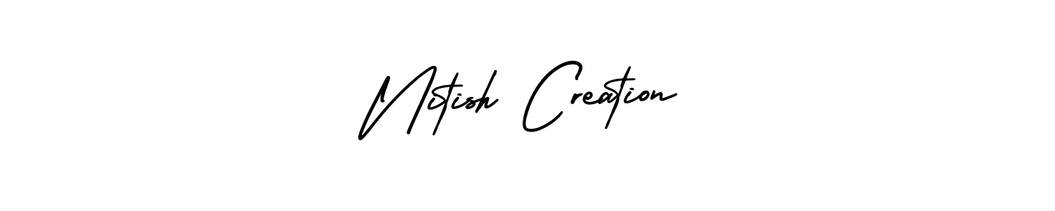 Make a short Nitish Creation signature style. Manage your documents anywhere anytime using AmerikaSignatureDemo-Regular. Create and add eSignatures, submit forms, share and send files easily. Nitish Creation signature style 3 images and pictures png