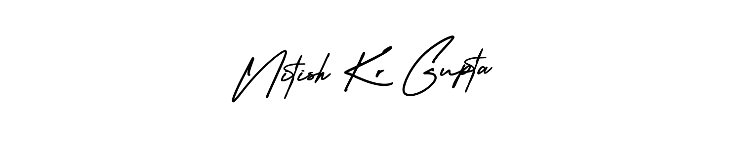 Make a beautiful signature design for name Nitish Kr Gupta. Use this online signature maker to create a handwritten signature for free. Nitish Kr Gupta signature style 3 images and pictures png