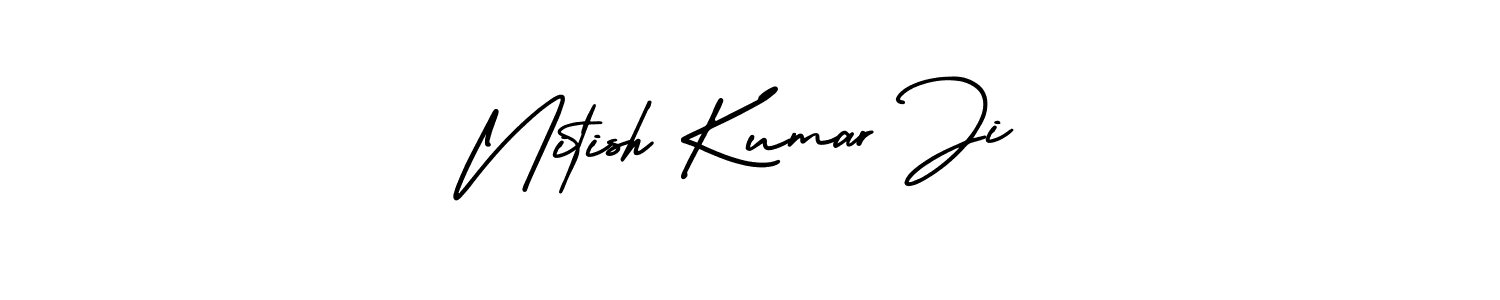 You should practise on your own different ways (AmerikaSignatureDemo-Regular) to write your name (Nitish Kumar Ji) in signature. don't let someone else do it for you. Nitish Kumar Ji signature style 3 images and pictures png