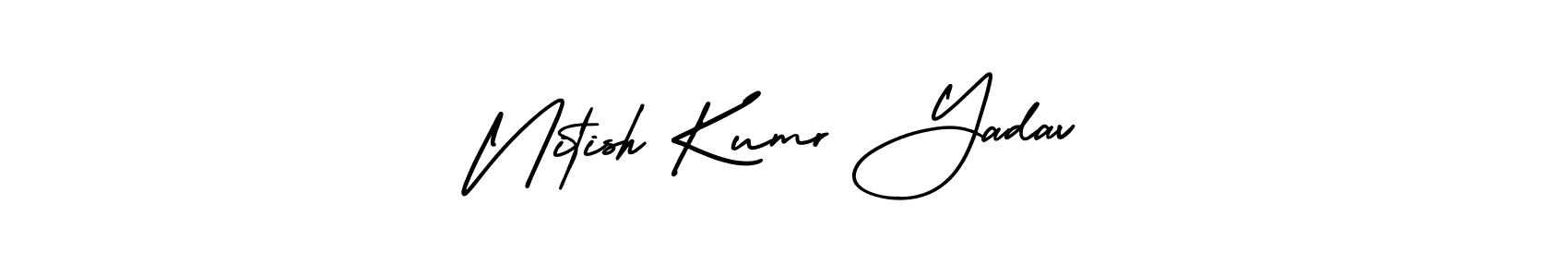 Nitish Kumr Yadav stylish signature style. Best Handwritten Sign (AmerikaSignatureDemo-Regular) for my name. Handwritten Signature Collection Ideas for my name Nitish Kumr Yadav. Nitish Kumr Yadav signature style 3 images and pictures png