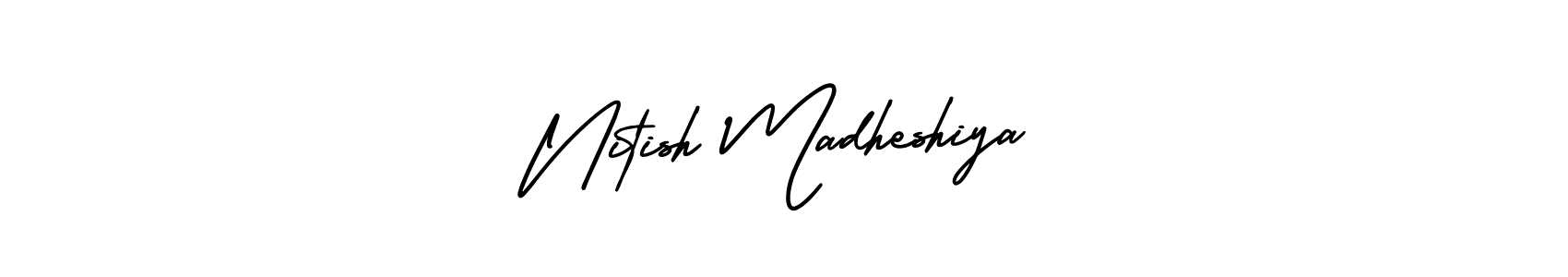 Design your own signature with our free online signature maker. With this signature software, you can create a handwritten (AmerikaSignatureDemo-Regular) signature for name Nitish Madheshiya. Nitish Madheshiya signature style 3 images and pictures png