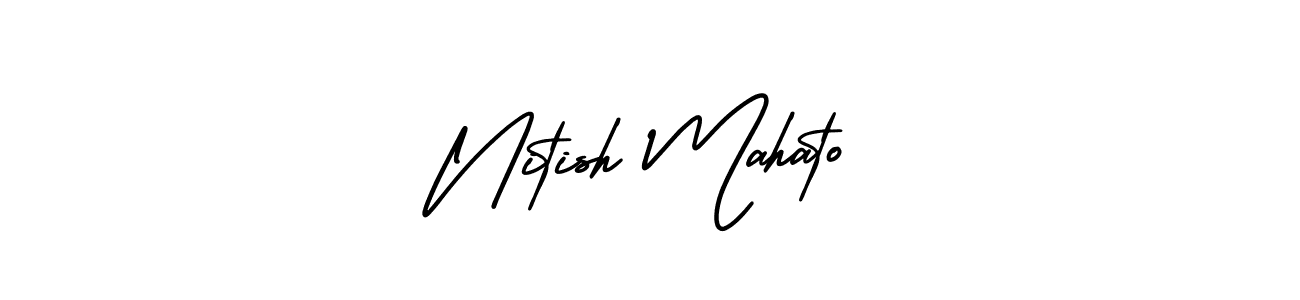 Make a beautiful signature design for name Nitish Mahato. With this signature (AmerikaSignatureDemo-Regular) style, you can create a handwritten signature for free. Nitish Mahato signature style 3 images and pictures png