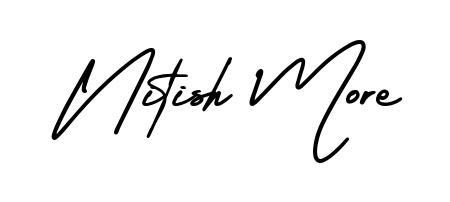 Designed for modern professionals: Nitish More name signature crafted with AmerikaSignatureDemo-Regular script. Ready for digital PDF workflows. Nitish More signature style 3 images and pictures png
