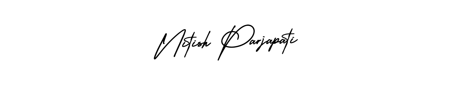 How to make Nitish Parjapati signature? AmerikaSignatureDemo-Regular is a professional autograph style. Create handwritten signature for Nitish Parjapati name. Nitish Parjapati signature style 3 images and pictures png