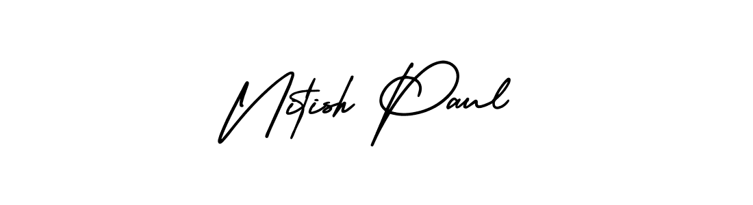 if you are searching for the best signature style for your name Nitish Paul. so please give up your signature search. here we have designed multiple signature styles  using AmerikaSignatureDemo-Regular. Nitish Paul signature style 3 images and pictures png