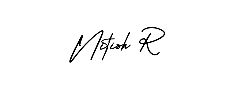 How to make Nitish R signature? AmerikaSignatureDemo-Regular is a professional autograph style. Create handwritten signature for Nitish R name. Nitish R signature style 3 images and pictures png