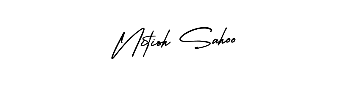 if you are searching for the best signature style for your name Nitish Sahoo. so please give up your signature search. here we have designed multiple signature styles  using AmerikaSignatureDemo-Regular. Nitish Sahoo signature style 3 images and pictures png