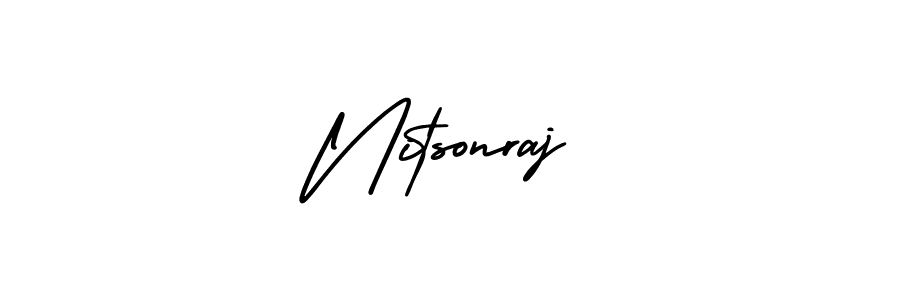 How to make Nitsonraj name signature. Use AmerikaSignatureDemo-Regular style for creating short signs online. This is the latest handwritten sign. Nitsonraj signature style 3 images and pictures png