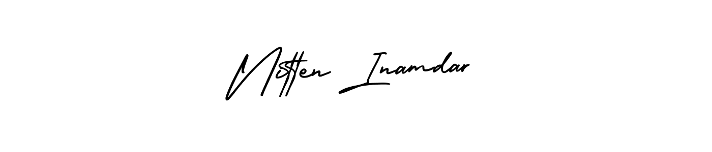 Also You can easily find your signature by using the search form. We will create Nitten Inamdar name handwritten signature images for you free of cost using AmerikaSignatureDemo-Regular sign style. Nitten Inamdar signature style 3 images and pictures png