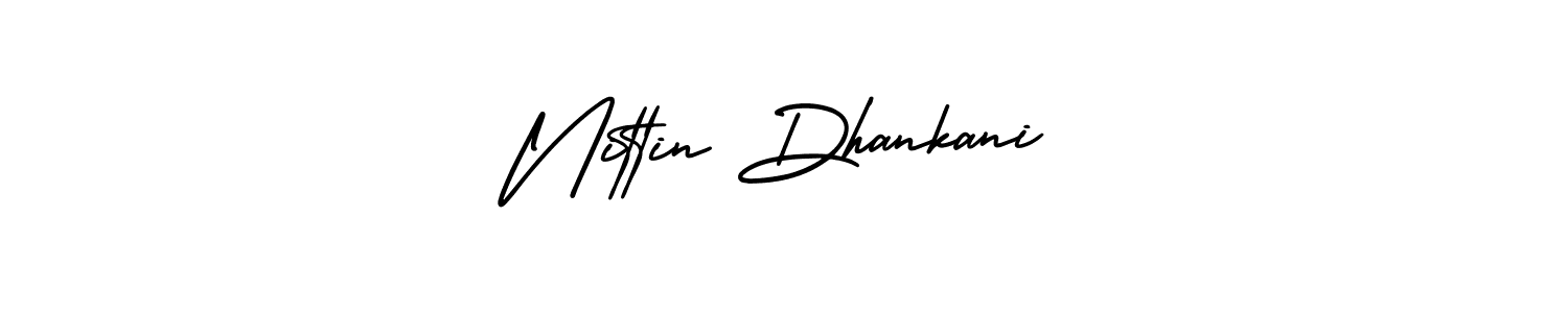 How to Draw Nittin Dhankani signature style? AmerikaSignatureDemo-Regular is a latest design signature styles for name Nittin Dhankani. Nittin Dhankani signature style 3 images and pictures png