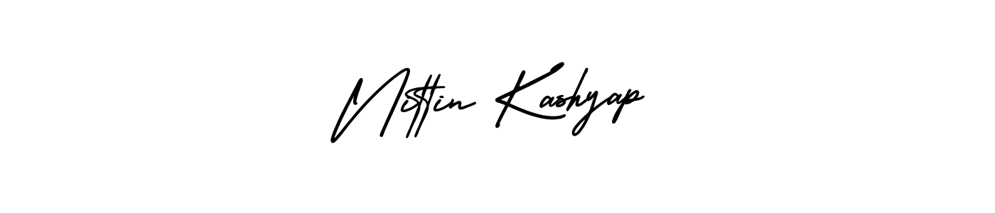 Nittin Kashyap stylish signature style. Best Handwritten Sign (AmerikaSignatureDemo-Regular) for my name. Handwritten Signature Collection Ideas for my name Nittin Kashyap. Nittin Kashyap signature style 3 images and pictures png