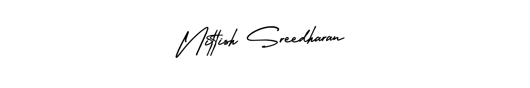 Make a short Nittish Sreedharan signature style. Manage your documents anywhere anytime using AmerikaSignatureDemo-Regular. Create and add eSignatures, submit forms, share and send files easily. Nittish Sreedharan signature style 3 images and pictures png