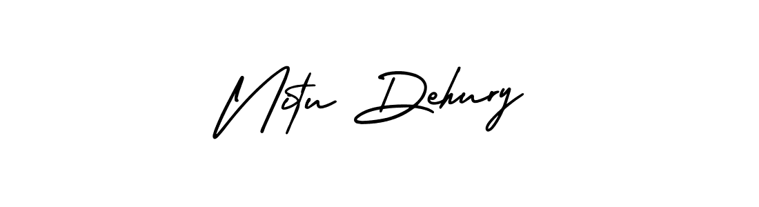 How to make Nitu Dehury name signature. Use AmerikaSignatureDemo-Regular style for creating short signs online. This is the latest handwritten sign. Nitu Dehury signature style 3 images and pictures png