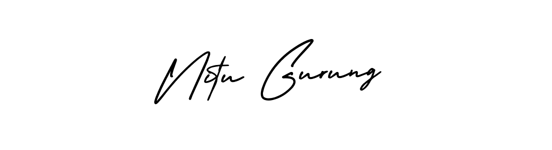 Design your own signature with our free online signature maker. With this signature software, you can create a handwritten (AmerikaSignatureDemo-Regular) signature for name Nitu Gurung. Nitu Gurung signature style 3 images and pictures png