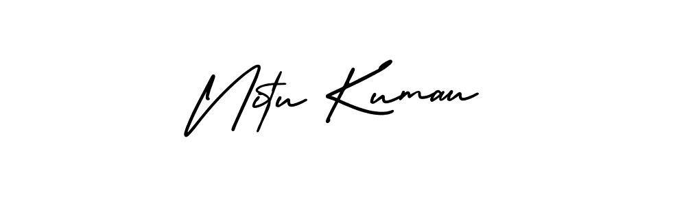 How to make Nitu Kumau name signature. Use AmerikaSignatureDemo-Regular style for creating short signs online. This is the latest handwritten sign. Nitu Kumau signature style 3 images and pictures png