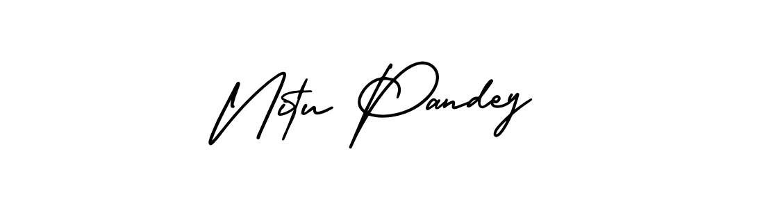 The best way (AmerikaSignatureDemo-Regular) to make a short signature is to pick only two or three words in your name. The name Nitu Pandey include a total of six letters. For converting this name. Nitu Pandey signature style 3 images and pictures png