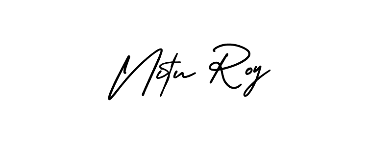 This is the best signature style for the Nitu Roy name. Also you like these signature font (AmerikaSignatureDemo-Regular). Mix name signature. Nitu Roy signature style 3 images and pictures png