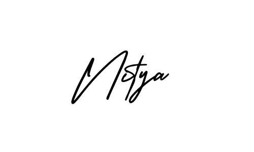 This is the best signature style for the Nitya name. Also you like these signature font (AmerikaSignatureDemo-Regular). Mix name signature. Nitya signature style 3 images and pictures png