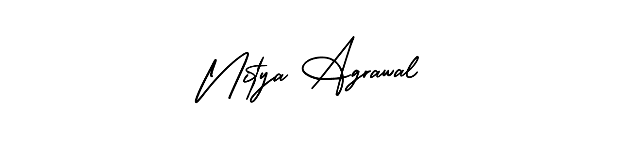 Make a beautiful signature design for name Nitya Agrawal. With this signature (AmerikaSignatureDemo-Regular) style, you can create a handwritten signature for free. Nitya Agrawal signature style 3 images and pictures png