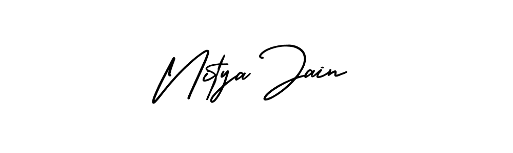 Design your own signature with our free online signature maker. With this signature software, you can create a handwritten (AmerikaSignatureDemo-Regular) signature for name Nitya Jain. Nitya Jain signature style 3 images and pictures png